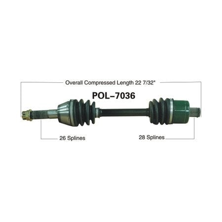 Wide Open OE Replacement CV Axle for POL REAR SPORTSMAN 500/800 EFI POL-7036